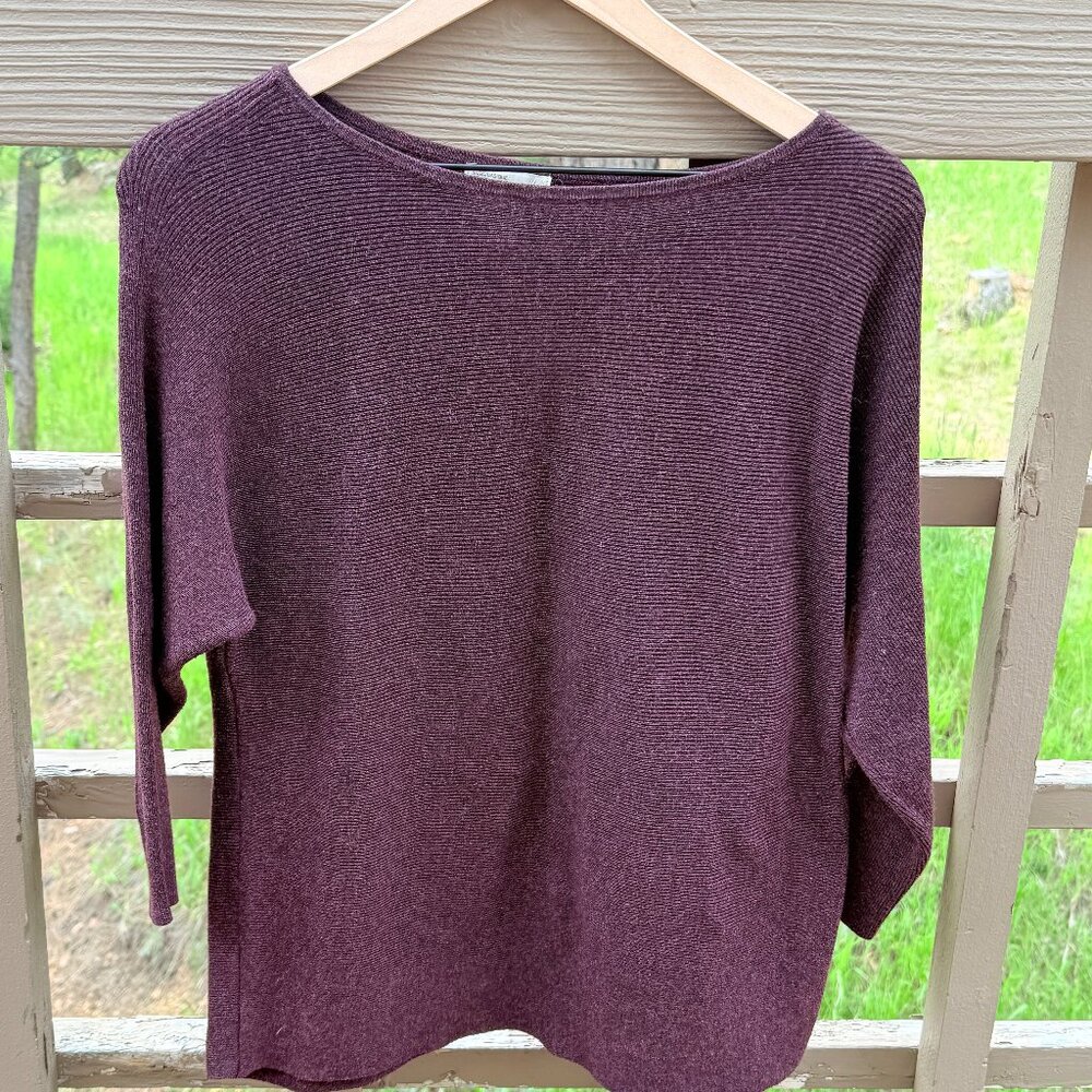 Vintage H&M Basic Boatneck Dolman Sleeve Burgundry Sweater